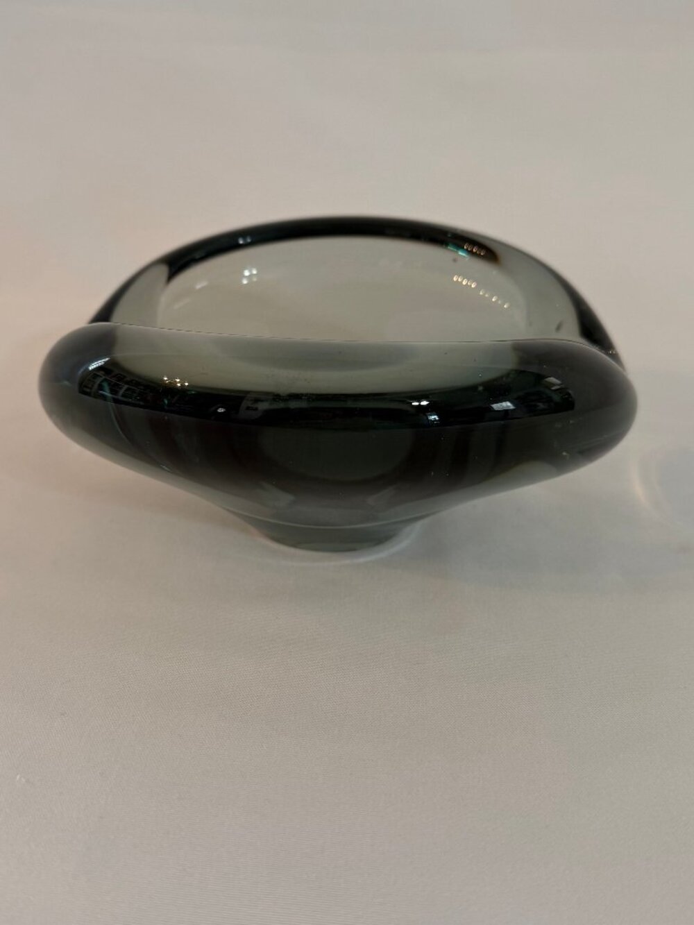 Vintage 1958 Per Lutken Holmegaard Glass Ashtray MCM Minimalist Signed #4063